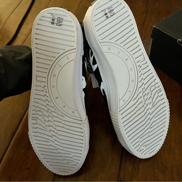 MCQ Alexander Queen Swallow Swarm Vulc High-Top Sneaker in Black - Picture 8 of 8